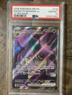 Pokemon Destined Rivals Team Rocket's Nidoking EX 216/182 PSA 10 - Image 1