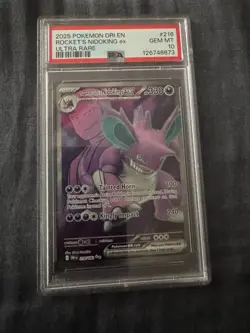 Team Rocket's Nidoking ex 216/182 Destined Rivals Pokemon PSA 10 - Image 1