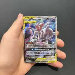 Pokemon Mewtwo and Mew GX Tag Team Card Holofoil Rare SM Promos - Image 1