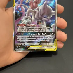 Pokemon Mewtwo and Mew GX Tag Team Card Holofoil Rare SM Promos - Image 3