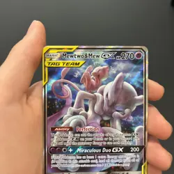 Pokemon Mewtwo and Mew GX Tag Team Card Holofoil Rare SM Promos - Image 4