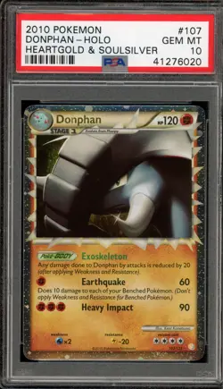 Pokemon Donphan Prime HeartGold & SoulSilver Holo Ultra Rare #107 PSA 10 - Image 1