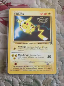 Pikachu #4 Black Star Promo Pokemon Card WOTC 1999 WB First Movie NM - Image 2