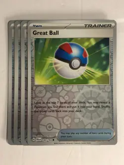 Pokemon TCG Paldea Evolved 4x Playset Reverse Holographic Great Ball 183/193 NM - Image 1