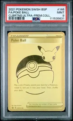 2021 POKEMON SWSH BLACK STAR PROMO 146 FULL ART/POKE BALL CELEBRATIONS ULTRA-PRE - Image 1