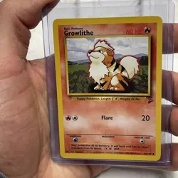 Pokemon TCG Base Set 2 42/130 Growlithe Uncommon NM/MT Condition Pokemon WOTC - Image 1