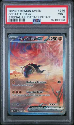 GREAT TUSK EX #246 SPECIAL ILLUSTRATION RARE 2023 POKEMON SCARLET & VIOLET PSA 9 - Image 1