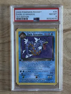 Pokemon TCG Dark Gyarados 1st Edition 2000 Team Rocket Card #25/82 PSA Grade 8 - Image 1