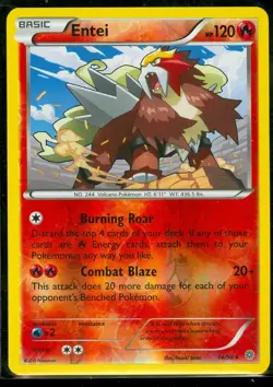 Pokemon ENTEI 14/98 - XY Ancient Origins - RARE Rev Holo - MINT - Image 1