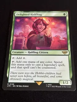 1x MTG Delighted Halfling - Universes Beyond: The Lord of the Rings (LTR) #158 - Image 1