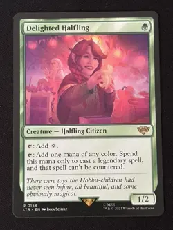 1x MTG Delighted Halfling - Universes Beyond: The Lord of the Rings (LTR) #158 - Image 3