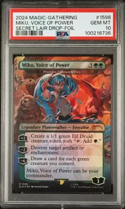 2024 Magic the Gathering Secret Lair Miku, Voice of Power Foil PSA 10 LOW POP - Image 1