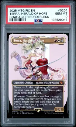 2025 MTG Final Fantasy Terra, Herald of Hope Borderless Non-Foil #204 - PSA 10 - Image 1