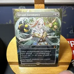 NM Borderless Anime Art Greater Auramancy WOT #0064 Wilds of Eldraine - Image 1