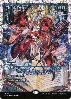 MTG - Think Twice - Fanart Fractured Foil Foundations - EDH / Playtest - Image 1