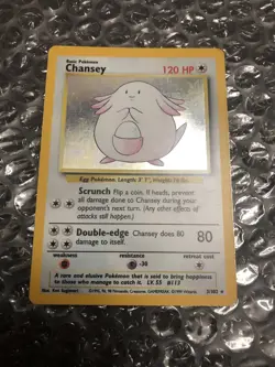Chansey 003/102 Base Set Holo Pokemon TCG Slight Wear - Image 1