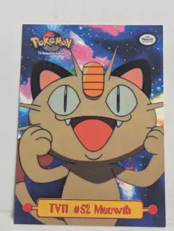 1999 Topps Pokemon #TV11 Meowth TV Animation Edition Series 1 - #52 - NM - Image 1