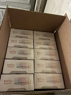 Pokemon TCG Scarlet Violet Prismatic Evolutions ETB Elite Trainer Box Case - Image 1