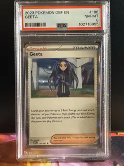 2023 Pokemon Geeta 188/197 Sv03: Obsidian Flames Holo Rare Card! PSA 8 - Image 1