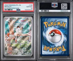 2025 POKEMON PFL EN-PHANTASMAL FLAMES #106 MEOWTH ILLUSTRATION RARE PSA 10 - Image 3