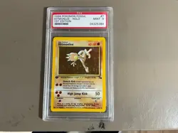 1999 Pokemon Fossil 1st Edition Hitmonlee Rare Holo 7/62 PSA 9 MINT - Image 1