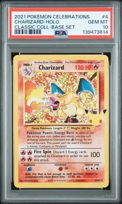 PSA 10 MINT Charizard Celebrations Classic Collection 4/102 Holo Pokemon 2021 - Image 1