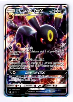 Umbreon GX SM Base Set #80 (2017) Ultra Rare Holo NM Pokemon - Image 1