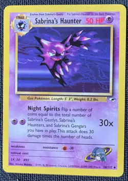 SABRINA'S HAUNTER 58/132 UC GYM HEROES POKEMON LP - Image 1