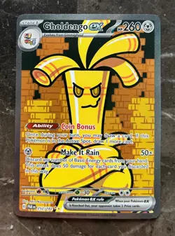Pokemon Paradox Rift - LIGHT PLAY - GHOLDENGO EX SPECIAL ILLUSTRATION 252/182 - Image 1