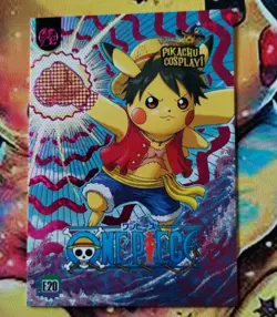 Pikachu Cosplay! ONE PIECE E20 Box Hit Pink Holo Foil Monkey D Luffy Pokemon - Image 1
