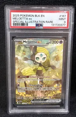 Pokemon Meloetta ex 167/086 Sv: Black Bolt Special Illustration Rare Holo PSA 9 - Image 1