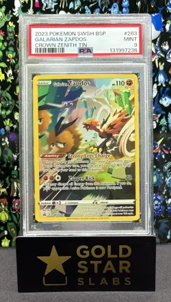 Pokemon Galarian Zapdos PSA 9 MINT SWSH #283 BSP Crown Zenith Tins - Image 1