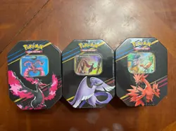 Pokemon TCG Crown Zenith Tins-Moltres, Articuno, Zapdos- Lot of 3 Tins- - Image 1