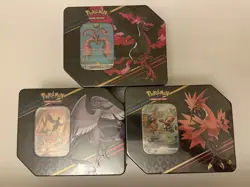 Pokemon Crown Zenith Tins Sealed, Galarian Moltres, Zapdos & Articuno (Set of 3) - Image 1