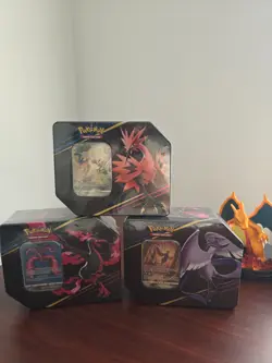 Pokemon TCG Crown Zenith Tins Moltres Zapdos Articuno (Set of 3) sealed - Image 1