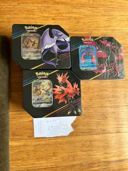 Pokemon Crown Zenith Tins Sealed, Galarian Moltres, Zapdos & Articuno (Set of 3) - Image 1