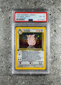 Pokemon TCG Cards 1st Edition Clefable 1/64 Jungle Holo Rare PSA 6 EX-MT - Image 1