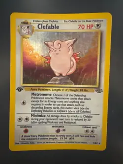 Pokemon TCG Clefable 1/64 Jungle Holo Rare 1st Edition - MP - - Image 1