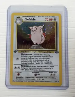 Clefable Pokemon TCG Jungle Holo Card 1/64 1st Edition Rare 1999 WOTC 70 HP S3 - Image 1