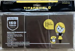 TitanShield (150 Sleeve) Small Japanese Sized Trading Card Sleeves Brown - Image 1