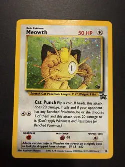 MP Meowth 10/53 Holo Black Star Promo WOTC 2000 GameBoy Pokemon card English - Image 1