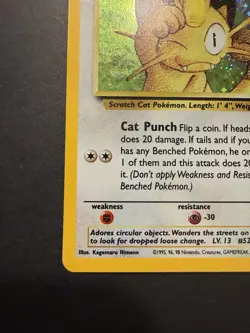 MP Meowth 10/53 Holo Black Star Promo WOTC 2000 GameBoy Pokemon card English - Image 3