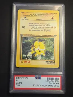 Pikachu 60/64 1st Edition Jungle PSA 9 Graded MINT Pokemon Card - Image 2