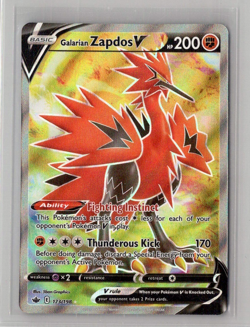 Galarian Zapdos V 173/198 Pokemon TCG Chilling Reign Sword & Shield Full Art NM - Image 1