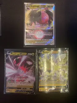 Pokemon Silver Tempest, Regidrago VSTAR & V, Regieleki V, Holo Rare, NM/M - Image 1