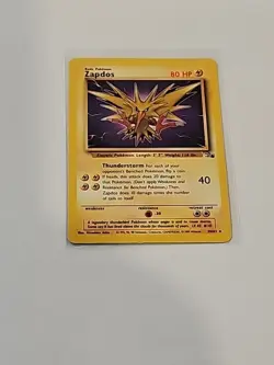 Pokemon Zapdos 30/62 Fossil Regular Non-Holo Rare Vintage WOTC NEAR MINT - Image 1