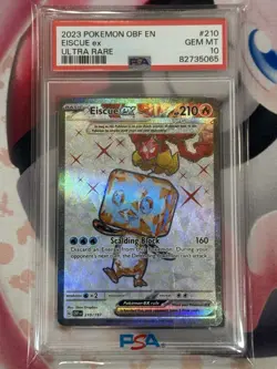 2023 Pokemon Eiscue ex 210/197 Full Art Obsidian Flames PSA 10 - Image 3