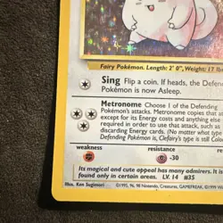 Pokemon TCG Clefairy Base Set 5/102 Holo Rare 1999 40 HP English Basic - Image 5