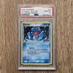 Pokemon Totodile EX Unseen Forces Reverse Holo #78 PSA 10 Gem Mint Pokeball Holo - Image 1