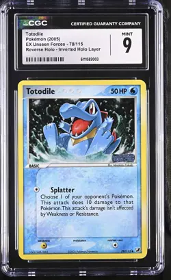 Totodile 78/115 Reverse Holo Inverted Holo Layer Pokemon CGC 9 Mint - Image 1